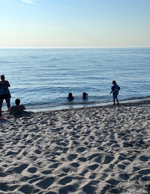 People at the beach shore